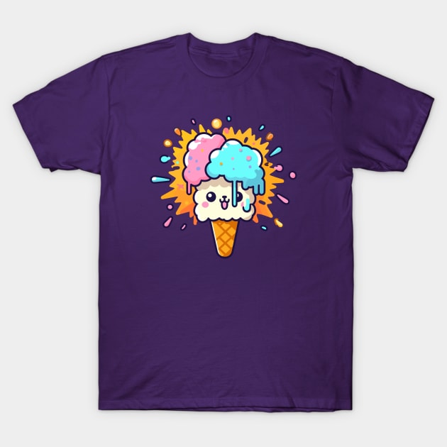 Colorfup ice cream lama T-Shirt by Coowo22